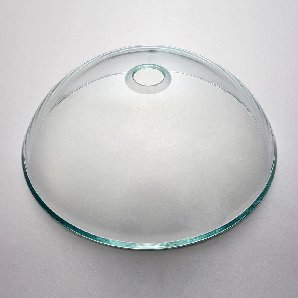 Crystal Clear Round Glass Vessel Bathroom Sink with Engraved Design