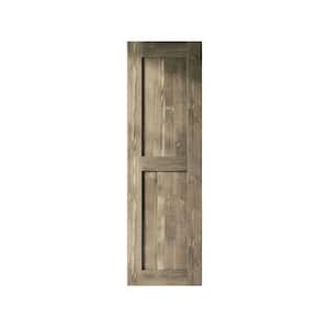 20 in. x 84 in. H-Frame Classic Gray Solid Natural Pine Wood Panel Interior Sliding Barn Door Slab with-Frame
