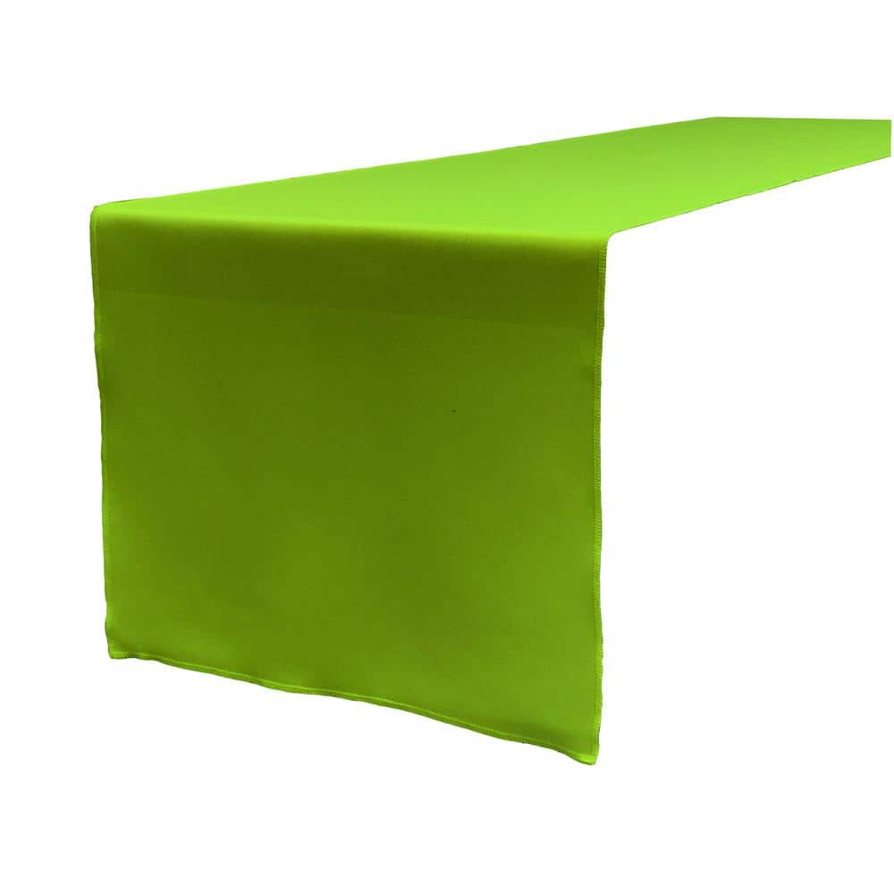 La Linen 14 In X 108 In Lime Polyester Poplin Table Runner Tcpop14x108 Limep84 The Home Depot