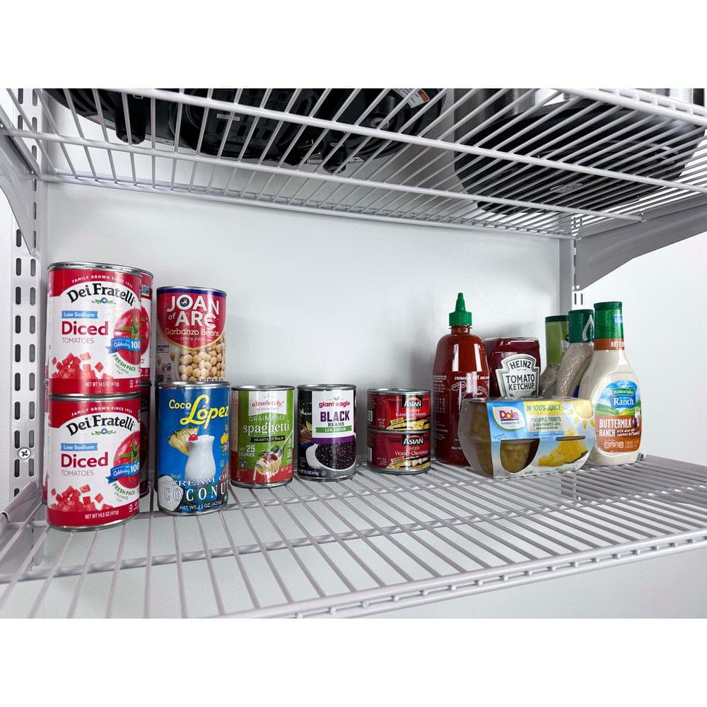 Expandable Wired White Steel Wall-Mount Shelving Unit, 3-Tier