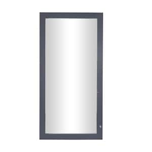 65 in. x 33 in. Modern Rectangle Framed Grey Wood Decorative Mirror
