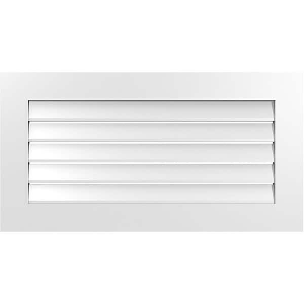 Ekena Millwork 38" x 20" Vertical Surface Mount PVC Gable Vent: Functional with Standard Frame