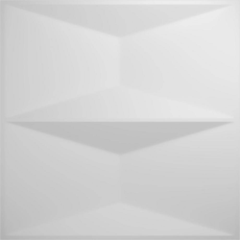 White Textured 3D PVC Decorative Wall Panel 11.88" x 11.88"