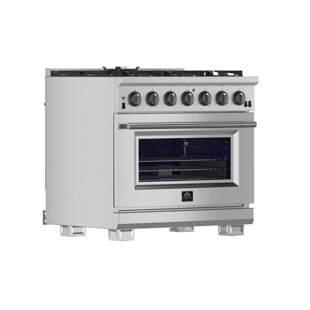 36" Stainless Steel Dual-Fuel Freestanding Gas Range