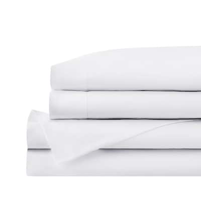 500 Thread Count Egyptian Cotton Sateen White 4-Piece King Sheet Set
