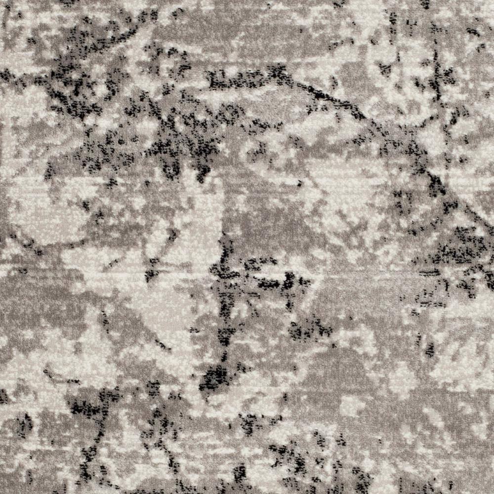 Reversible Gray Abstract Hand-Knotted Synthetic Area Rug 5'1" x 7'6"