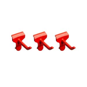 Multipurpose Red Hook for Rail System (3-Pack)