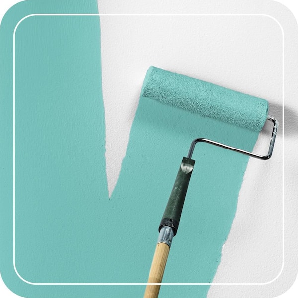 1 gal. #BIC-39 Blue Green Gem Flat EcoMix Plant-Based Interior Paint & Primer