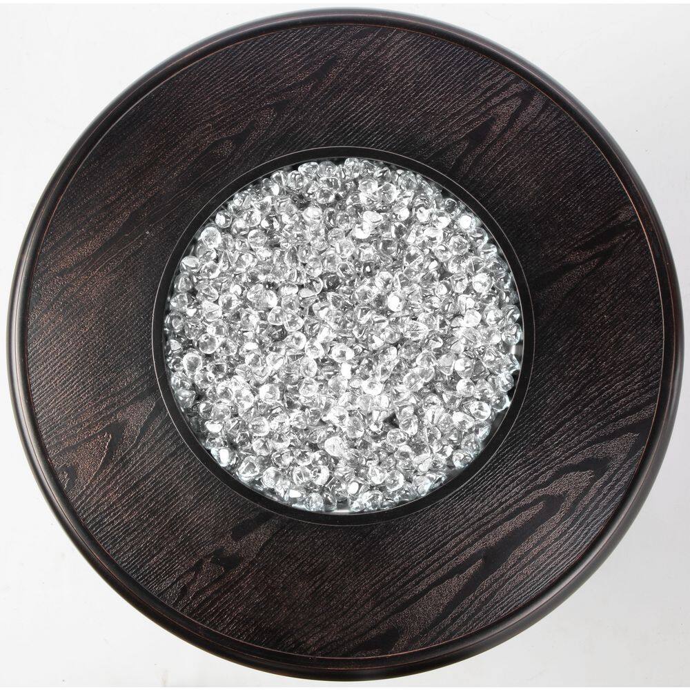 Manchester Black Aluminum Round Gas Fire Pit Table