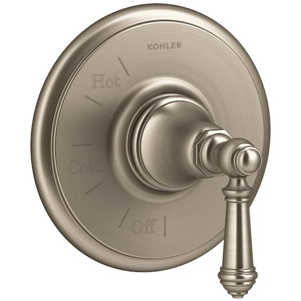 KOHLER Artifacts 1-Handle Wall-Mount Tub and Shower Faucet Trim Kit in Brushed Bronze (Valve Not Included)