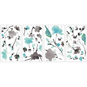 5 in. x 11.5 in. Blossom WaterColor Bird Branch Peel and Stick Wall Decal