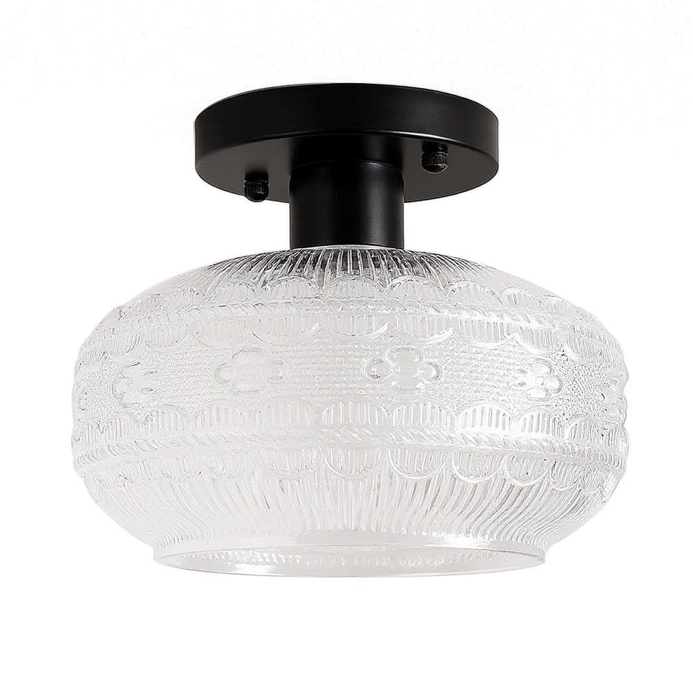 9.5 in 9.5-Inch Black Glass Globe Flush Mount Ceiling Light, E26 Socket, Single-Light, Non-Integrated price history on PriceWatchPro