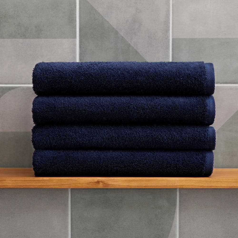 StyleWell Cotton 4Piece Midnight Bath Towel Set BATH_NAVY_4PK The