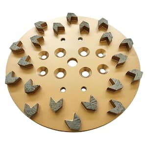 10 in. Diamond Grinding Disc Plate for Edco, MK, Husqvarna and Blastrac Floor Grinders, 20 Arrow Segments, #25/30 Grit