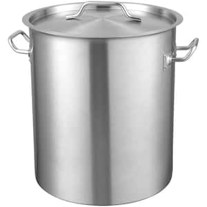 Stainless Steel Stockpot, 42 qt. Stainless Steel, in Stainless Steel Cookware Sauce Pot with Strainer, Lid, and Handle