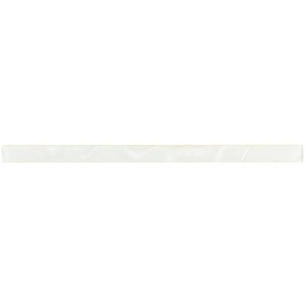 Merola Tile Glasstello Phantom White 5/8 in. x 11-3/4 in. Glass Over Porcelain Wall Trim Tile