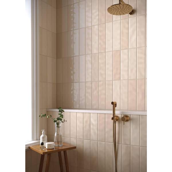 Prisma Marfim Beige 3 in. x 10 in. Glossy Ceramic Subway Wall Tile (5.60 sq. ft./case)