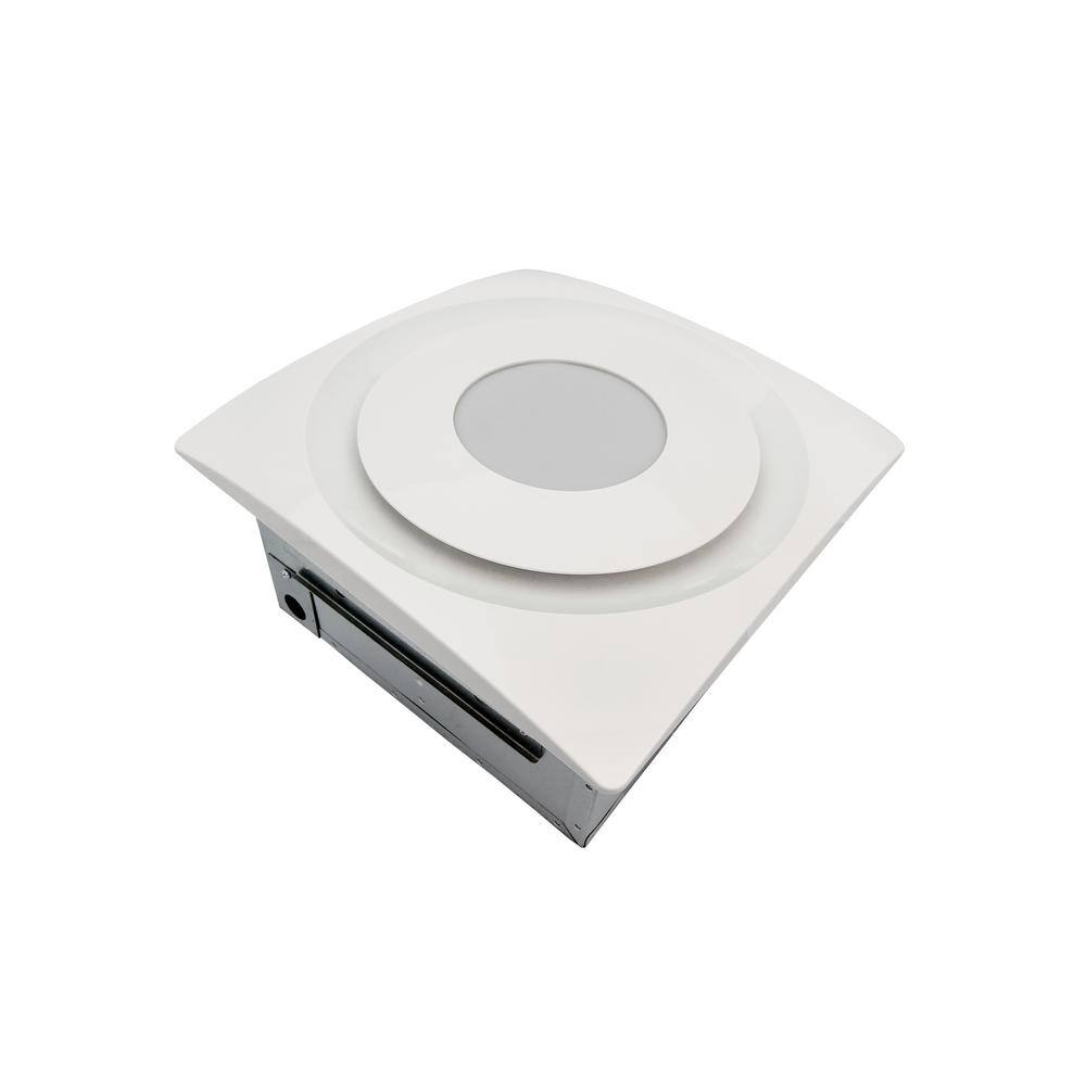 Aero Pure AP124H-SL W 120 CFM Quiet Bathroom Fan with LED Light & Humidity Sensor - White