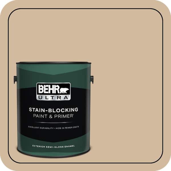 BEHR ULTRA 1 gal. #S280-3 Practical Tan Semi-Gloss Enamel Exterior Paint & Primer