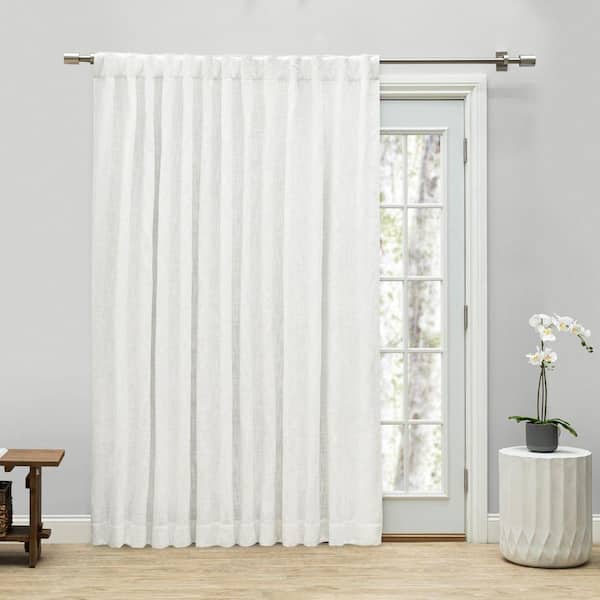 Haven White Polyester Solid 104 in. W x 84in. L Rod Pocket Patio Blackout Curtain (Single Panel)