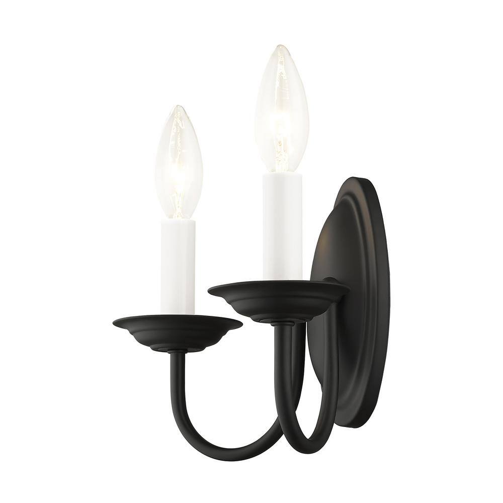 Black Steel Traditional Wall Mount Sconce Light