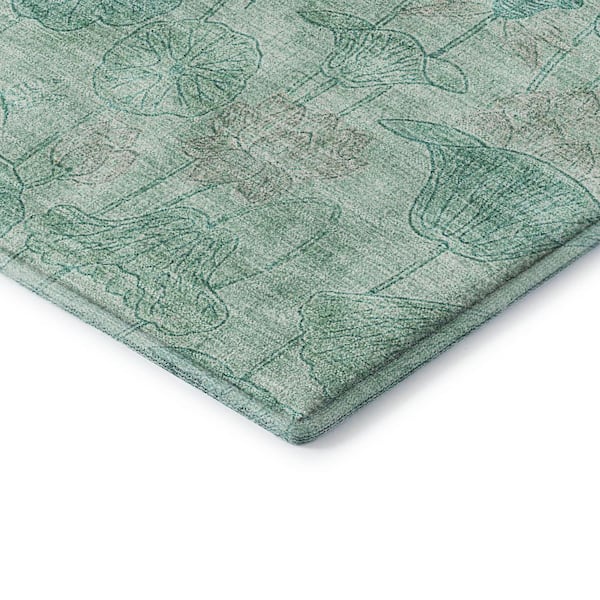 Mayfield Premium Machine Washable Abstract AMF2128 Aqua 9 ft. x 12 ft. Area Rug