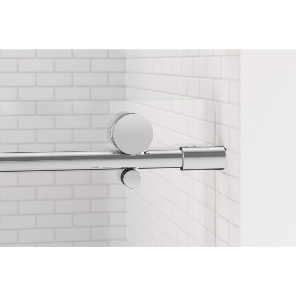 Vinesse 59" x 76" Frameless Chrome Sliding Shower Door