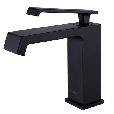Single Hole Single-Handle Low-Arc Kitchen Bathroom Faucet in Black