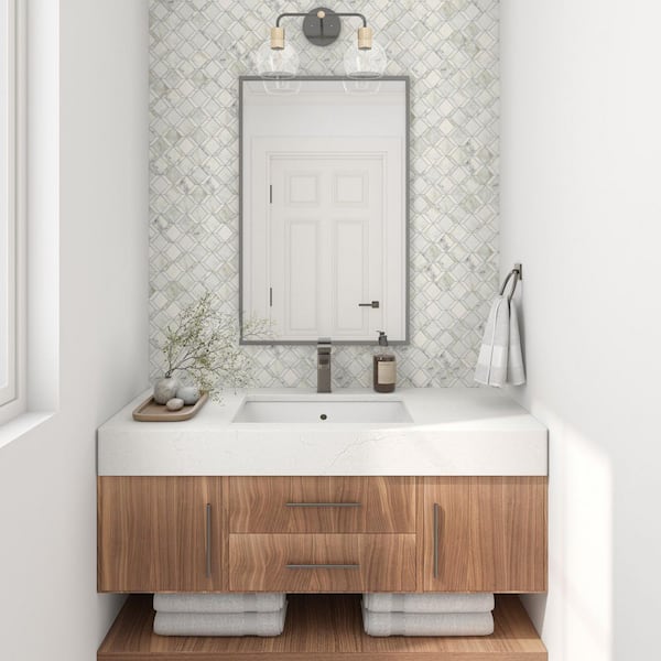 Daltile Sublimity Daphne White Honed 10 in. x 13 in. Marble