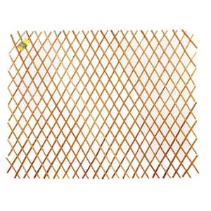 36 in. H x 72 in. L Expandable Peeled Carbonized Willow Wood Trellis Fence