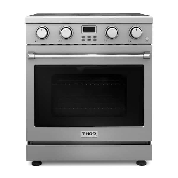 Thor Kitchen 30 in. 4 Elements 4.8 cu. ft. Convection Oven Smooth Surface Freestanding Electric Range with Air Fryer
