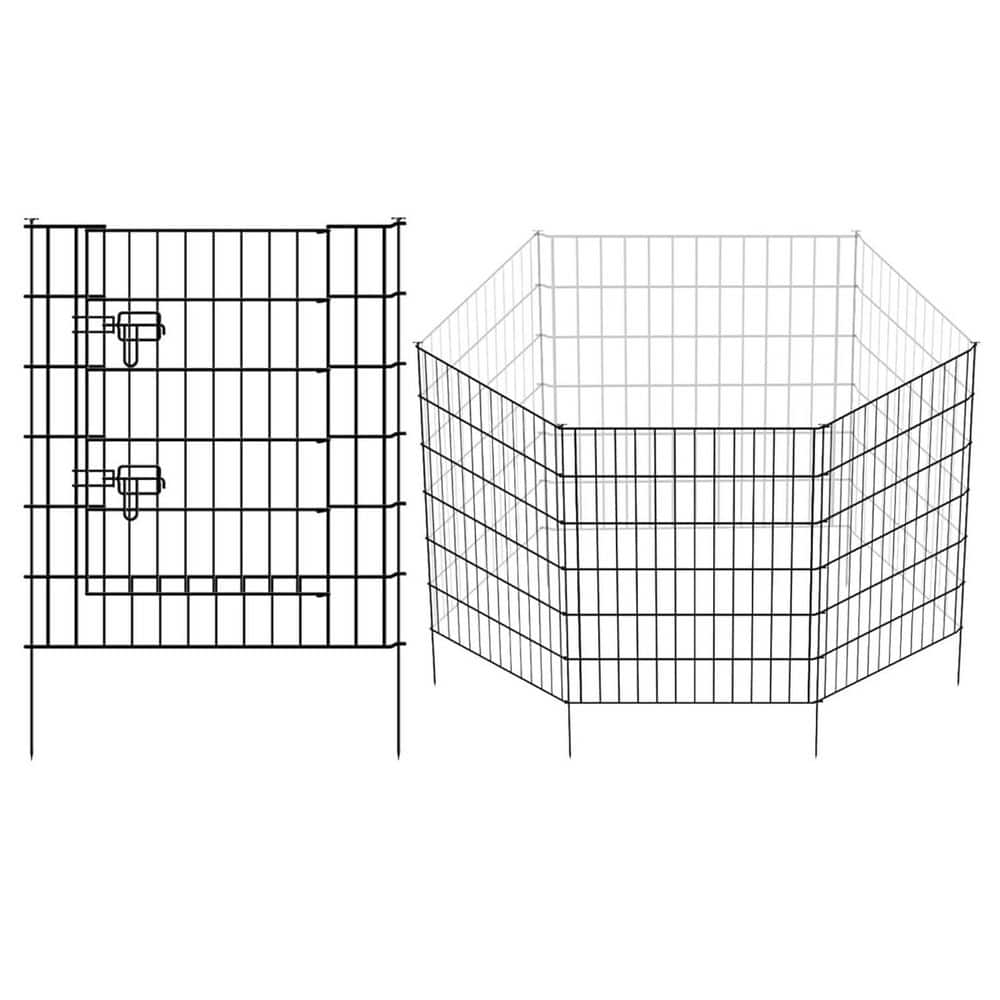 Metal Garden Fence 32 in. Tall Decorative Rustproof Dog Animal Barrier No Dig Installation for Yard and Patio price history on PriceWatchPro