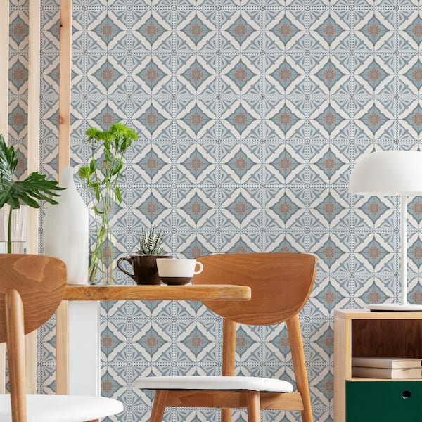 Transform Large Tile Blue Peel & Stick Wallpaper