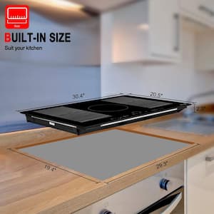 30 in. Built-In Electric Modular Induction Hob Drop-In Cooktop in Black with 5 Elements Sensor Touch Control