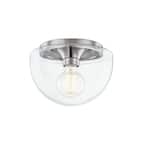 Grace 1-Light 10 in. Polished Nickel Flush Mount