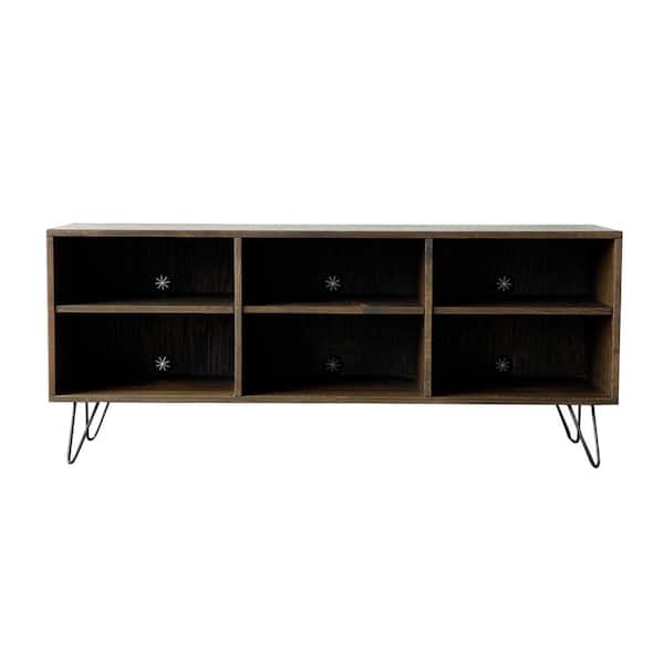 HomeRoots Amelia 60 in. Brown TV Stand Entertainment Center Fits TVs up to 32 in.