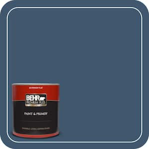 1 qt. #ECC-16-3 Inlet Harbor Flat Exterior Paint & Primer