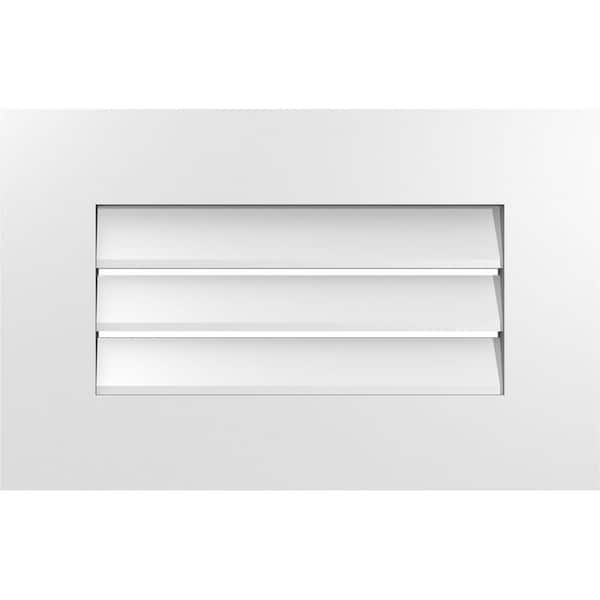 Ekena Millwork 22 in. x 14 in. Vertical Surface Mount PVC Gable Vent: Functional with Standard Frame