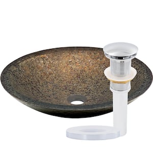 ぬた Novatto Coetaneous 18 in. Shallow Round Vessel Bathroom Sink in