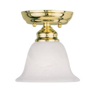 Essex 1 Light Polished Brass Semi Flush Mount