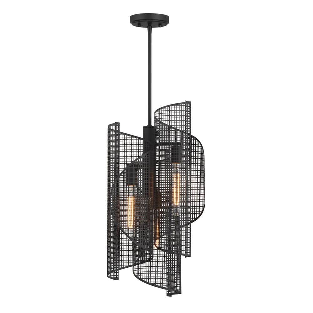 Hillbourne 3-Light Matte Black Contemporary Industrial Pendant with Metal Ribbon Shades price history on PriceWatchPro