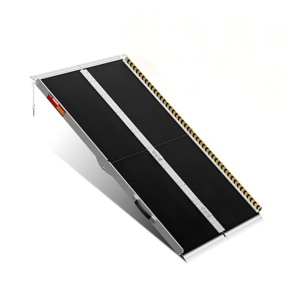 Lightweight Anti-Slip Aluminum Motorized Scooter Wheelchair with Seamless 5 ft. Ramp, Reflective Warning Strips