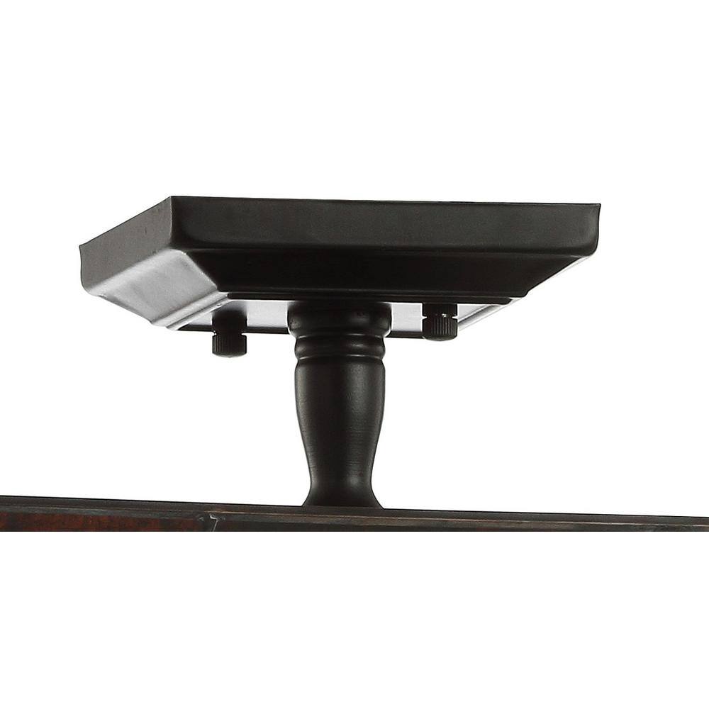 Julian 15.75" Ivory and Black Artisanal Glass LED Flush Mount