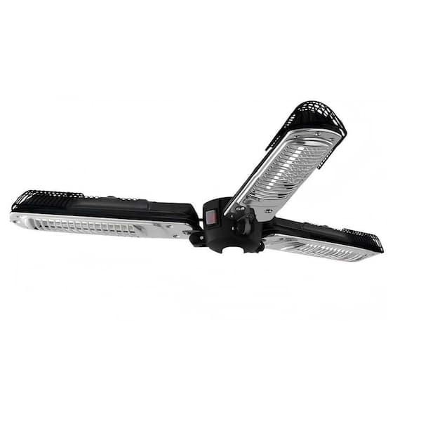 1500-Watt Utility Black Foldable Electric Patio Infrared Space Forced Air Heater Umbrella with 3 Heating Panels