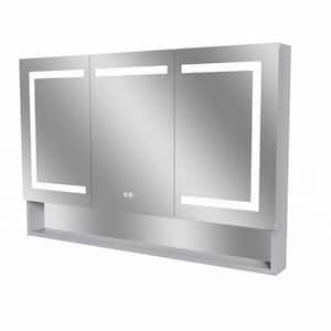 48 in. W x 32 in. H Rectangular Aluminum Medicine Cabinet with Mirror, Recessed or Surface Mount LED Medicine Cabinet