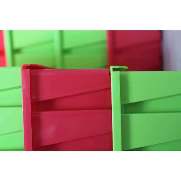 Basicwise Plastic Storage Stacking Bins, Green (Pack of 6)