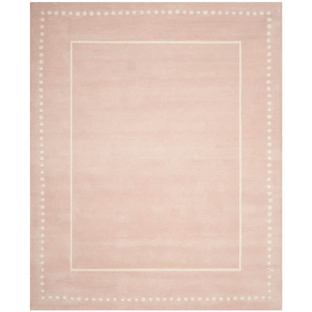 Border Area Rug Pink SAFAVIEH Bella Light Pink/Ivory 9 ft. x 12 ft. Dotted Border Area Rug ...