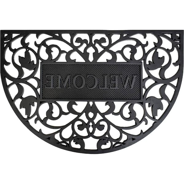 Black 36 in. x 24 in. Rubber Outdoor Door Mat