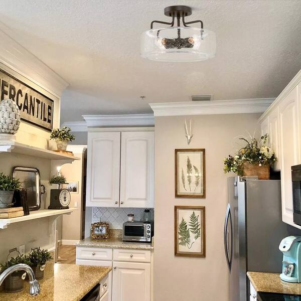 Uolfin 12 In 4 Light Black Semi Flush Mount Ceiling Light 97un7fhd23675qy The Home Depot