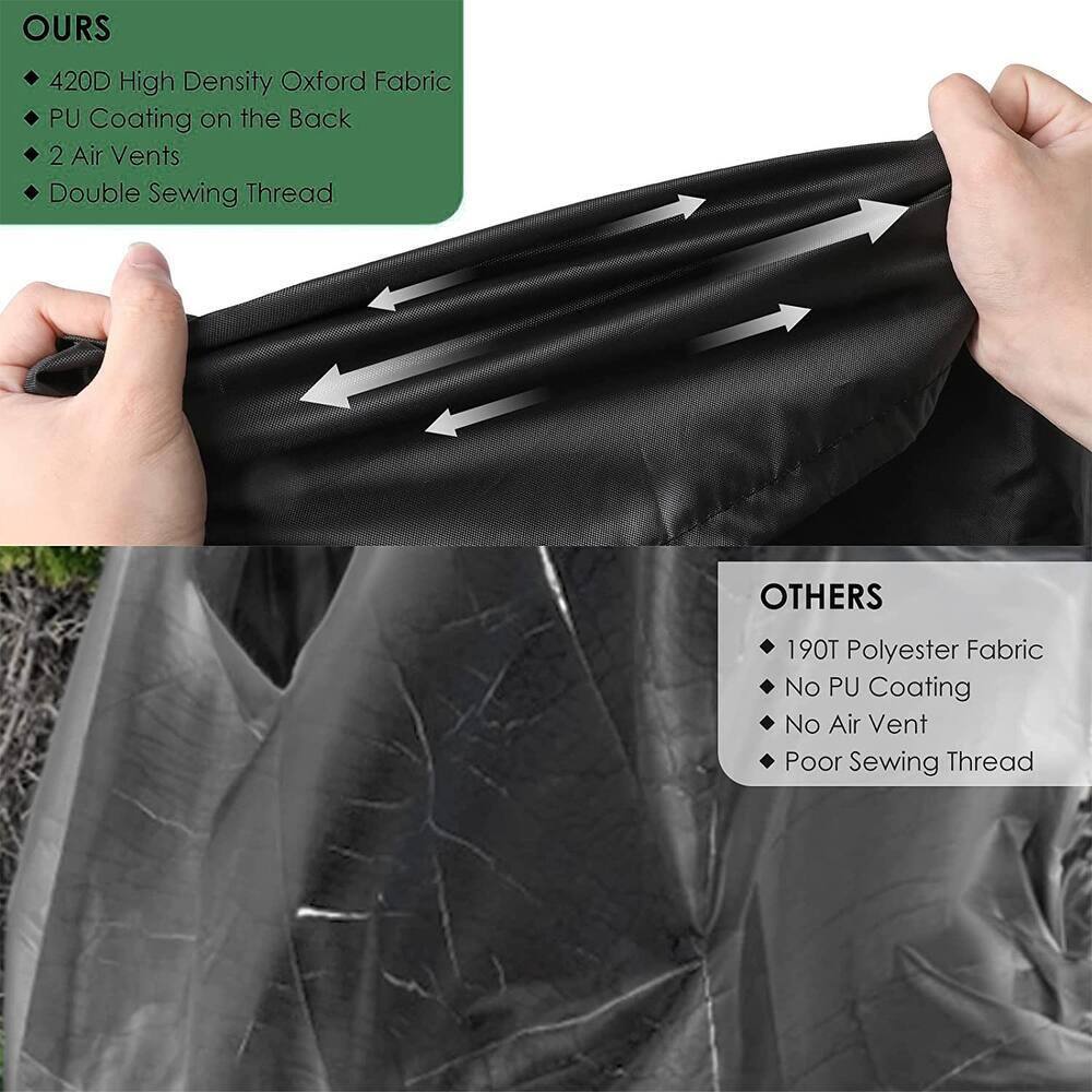 Black Heavy-Duty Waterproof Outdoor Furniture Cover, 110" x 84" x 28"